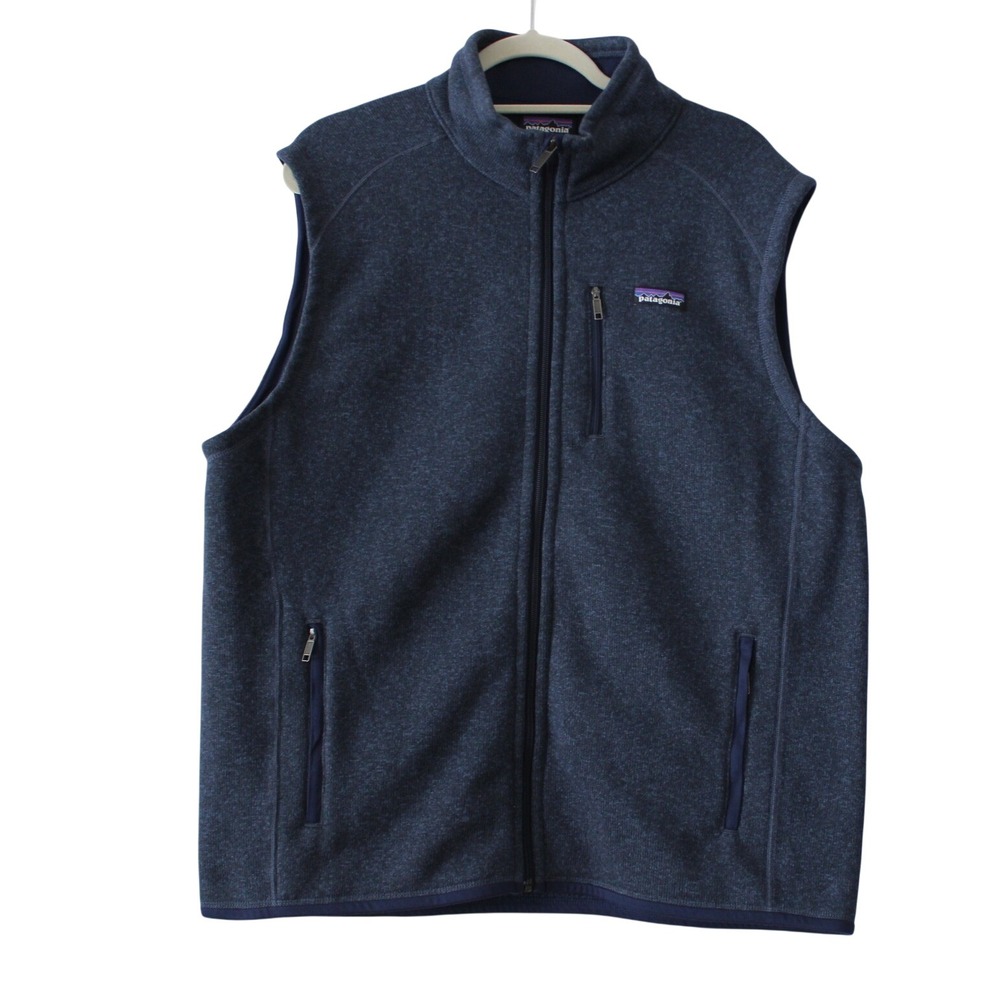 Patagonia Better Sweater Vest Mens XL Blue Full Zip Fleece Knit Outdoor 25882